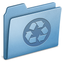 Blue Recycling Icon 128x128 png